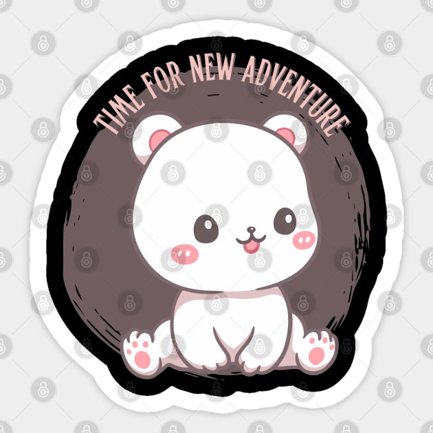 Time for new adventure Hello little bear cute baby outfit Sticker by BoogieCreates